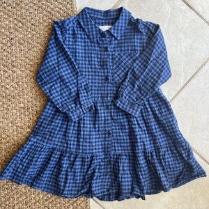Zara kids girls button down skater dress size 4-5